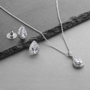 Platinum Pear-Shaped CZ Jewelry Set